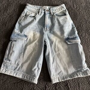 PSG Light Blue Denim Cargo Shorts